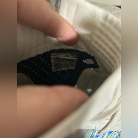 🔥Rare White Under Armour SC white & silver high top bball shoes - size M8.5 - Picture 4 of 15